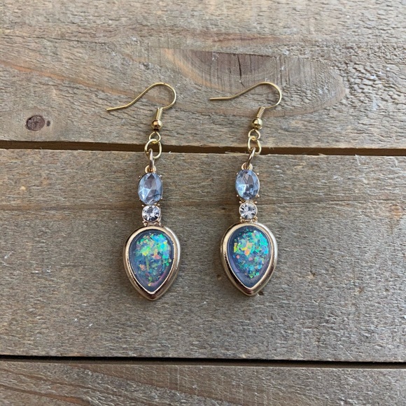 handmade Jewelry - 3 for $25 Handmade Blue & Gold Dangle Earrings